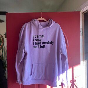 Lavender Hoodie with Statement Print